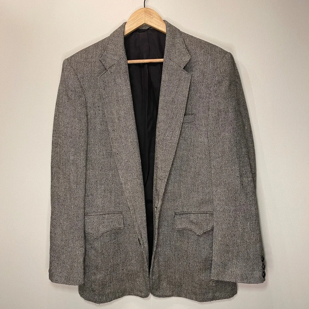 Circle S Dallas Texas Mens‎ Gray Tweed Western Sport Coat Blazer Suit Jacket 40R